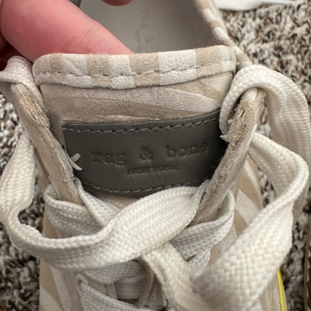 Rag & Bone Zebra Print Sneakers Women’s EU 38 US 7.5 Canvas Leather Low Top - Picture 4 of 10